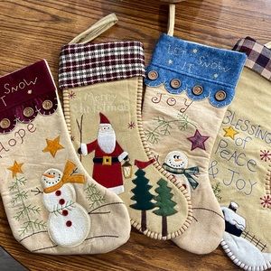 Vintage Christmas stocking set